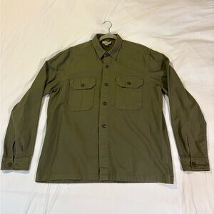 Olive Green Men's Lightweight Shirt Jacket